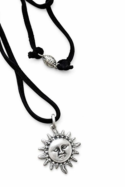 JİMNY JEWELRY Nomad Real Leather Suede Thread Metal End Necklace