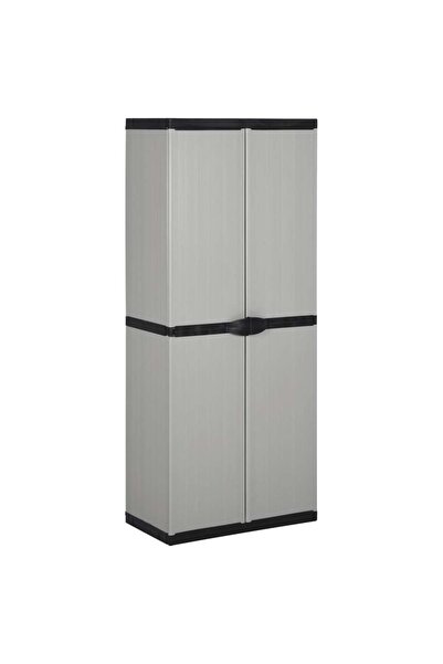 Concept Dulap de depozitare grădină cu 3 rafturi gri/negru 68x40x168 cm