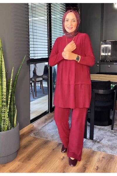 MODAMÜNASİP Tunic and Pleated Pants Set