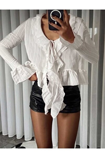 EAS GİYİM Sheer Ruffle Detailed Shirt