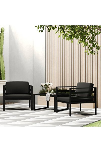 Concept Μονό καναπέδες, με μαξιλάρια, 2 τεμ., ανθρακί, αλουμίνιο