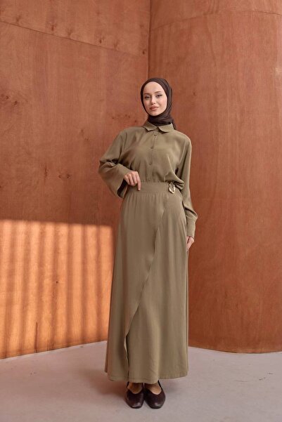 JESSE STORY Women's Modal Kupra Shirt-Skirt Set Code:Js26Takim002