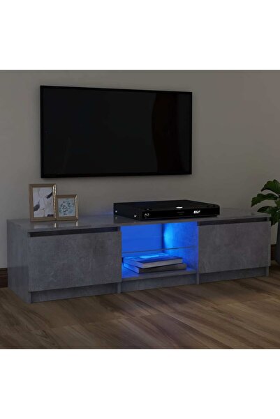 Concept Comodă TV cu lumini LED, gri beton, 120x30x35,5 cm