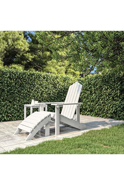 Concept Adirondack garden chair with footrest white HDPE