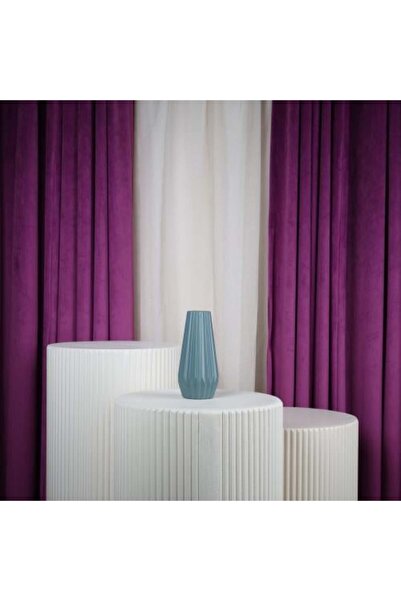 Yarn World مزهرية زهور بلاستيكية بلون الفيروز