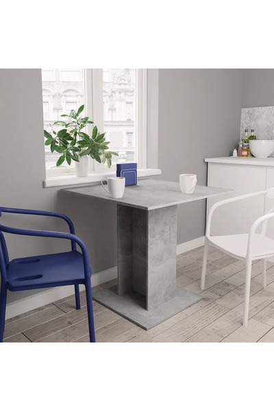 Concept Τραπέζι κουζίνας, γκρι σκυροδέματος, 80x80x75 cm, μοριοσανίδα