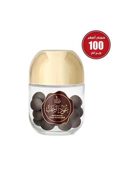 Al Rehab perfumes Oud Al Rahab Maamoul, 100 grams, black in color.