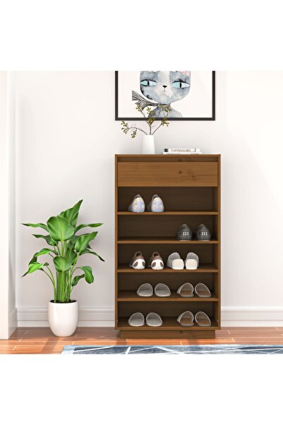 Concept Pantofar, maro miere, 60x34x105 cm, lemn masiv de pin