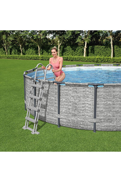 BESTWAY Σκάλα ασφαλείας πισίνας Flowclear 4 σκαλοπατιών, 122 εκ.