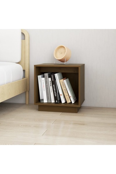 Concept Κομοδίνο, μελί καφέ, 40x30x40 εκ., μασίφ ξύλο πεύκου