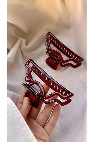 YOYYO 2-Pack Transparent Geometric Large Size Hair Clips - Modern Design Stro...