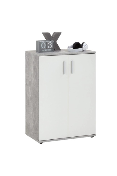 Fmd Dulap cu 2 uși, alb și gri