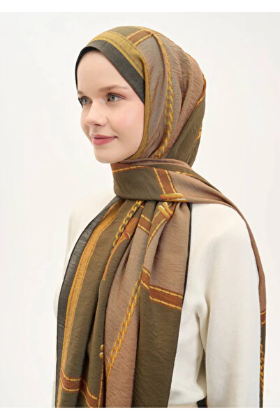 Silk Home Urban Hours Large Chain Khaki Mayda Shawl 190X70