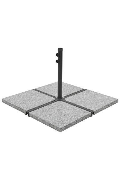 Concept Plăci de greutate umbrelă, 4 buc., gri, 100 kg, granit, pătrat