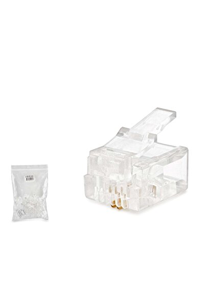 CT STONES Rj11 Connector 2 Pin Telephone 100 Pack Transparent Hdx5018