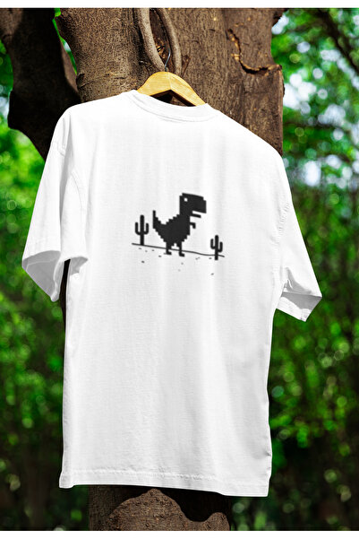 MG Dinosaur Printed Crewneck Pam Cotton Ove Oversized Lip Unisex Tshirt