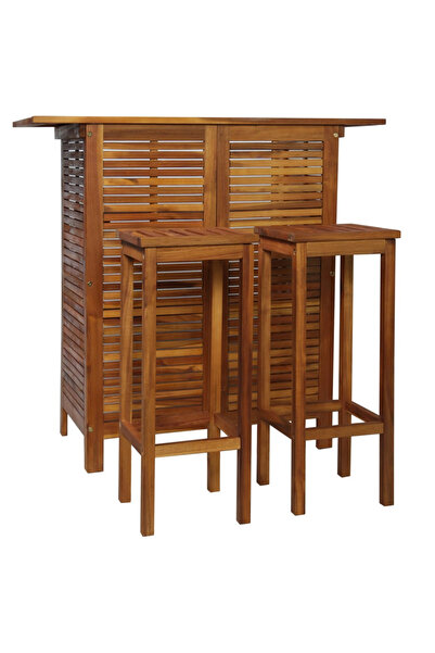 Concept Σετ τραπεζιού και σκαμπό μπαρ, 3 τεμ., μασίφ ξύλο ακακίας