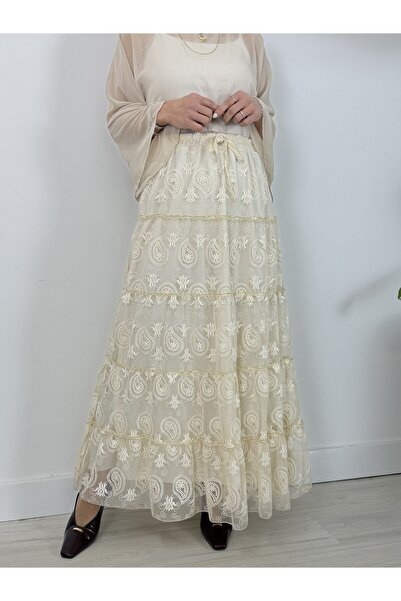 SİSTA MODA 8154 Bel Lastikli, Parçalı, Tül Etek