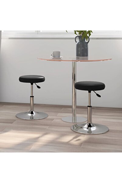 Concept Καρέκλες κουζίνας, 2 τεμ., μαύρες, οικολογικό Δερμάτινο