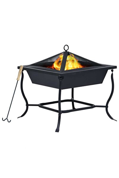 Concept Vatră de foc, negru, 45 x 45 x 45 cm, oțel