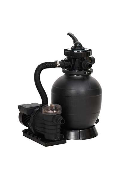 Concept Filtru de nisip pentru piscină cu supapă cu 6 căi, negru