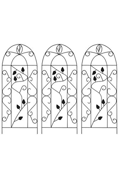 Concept Suporturi plante cățărătoare, 3 buc., negru, 40 x 100 cm, fier