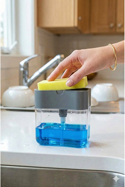 MissClean حامل صابون المطبخ وإسفنجة غسيل الأطباق مع حاوية المنظفات