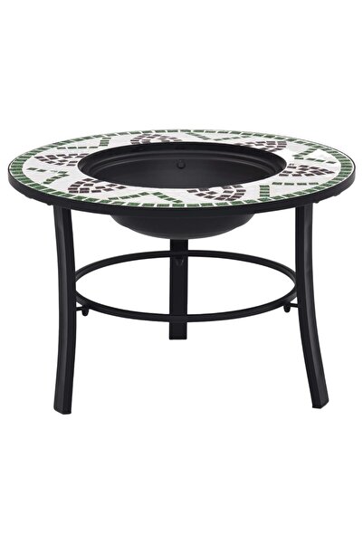 Concept Vatră de foc cu mozaic, verde, 68 cm, ceramică