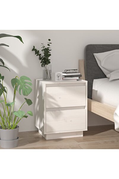 Concept Noptieră, alb, 40x35x50 cm, lemn masiv de pin