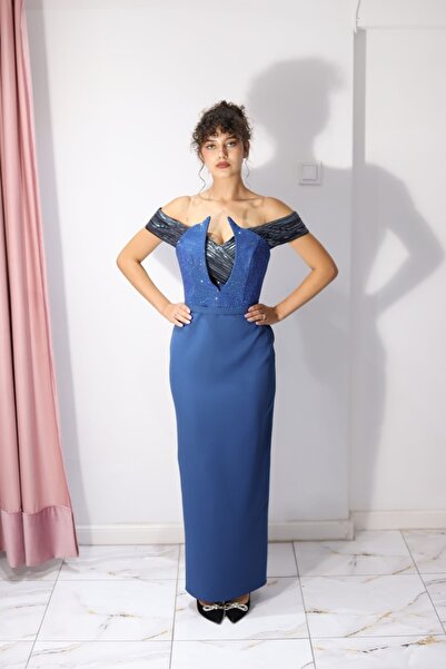 Angy Fashion “Midnight Sapphire” Dress – sculptural elegance in royal blue Si...