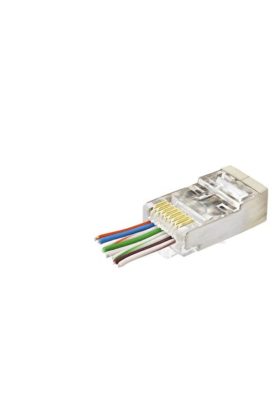 CT STONES Cat6E Ez Rj45 Metal Connector 100 Pieces Plastic Box - Transparent ...