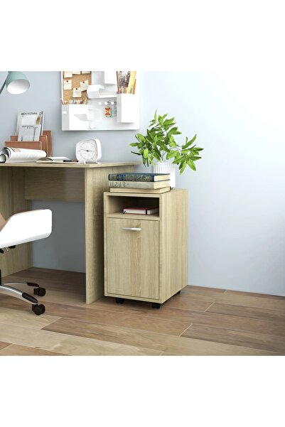 Concept Πλαϊνό ντουλάπι με ρόδες, δρυς sonoma, 33x38x60 cm, μοριοσανίδα