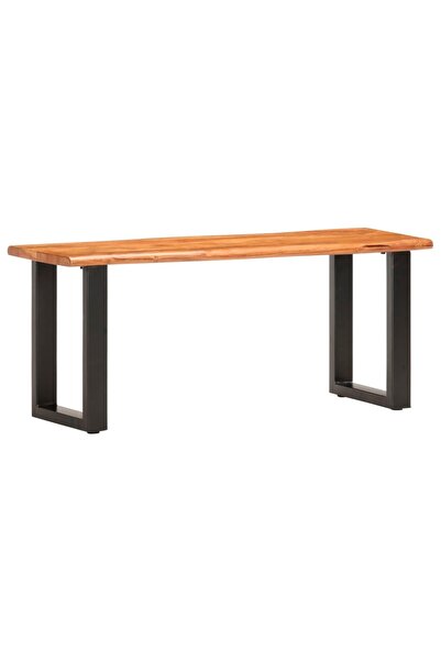 Concept Πάγκος με φυσική άκρη, 110 cm, μασίφ ξύλο ακακίας και χάλυβας