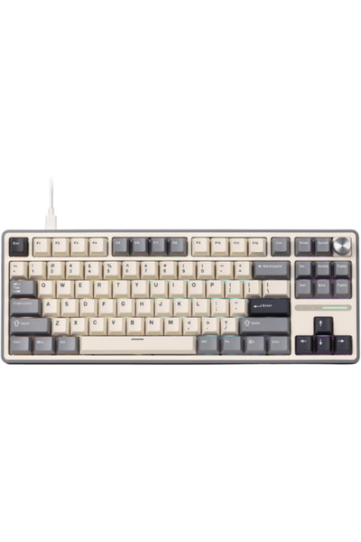 ROYAL KLUDGE Tastatura Gaming S85, Brown Switch, iluminare RGB, Wired (Bej/Gri)