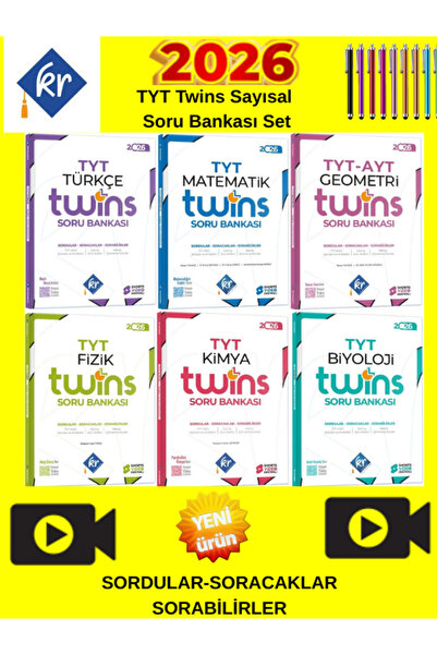 Mert Hoca Yayınları 2026 TYT Twins Sayısal Soru Bankası Seti KR 6Kİtap (Sordu...