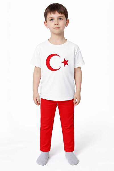TİMİSİVA Unisex Oversized 23 April Flag B Printed P Cotton U Crew Neck Short ...