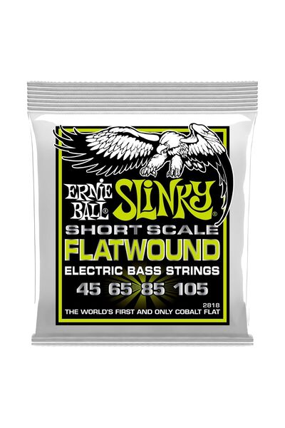 Ernie Ball Normal Slinky Flatwound Kısa Ölçekli Elektrik Bas Telleri 45-105 K...