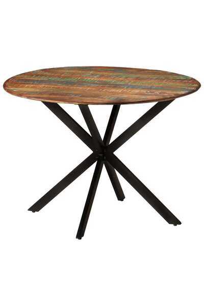 Concept Masă de bucătărie, Ø110x78 cm, lemn masiv de mango și oțel