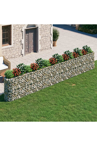 Concept Strat înălțat gabion, 610x50x100 cm, fier galvanizat