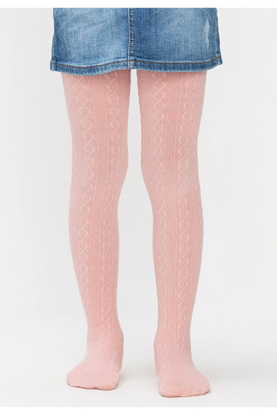 Penti Pretty girls' tights "Karina", Cotton- knitted print, powder pink