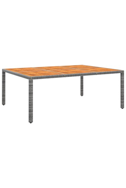 Concept Garden table, grey, 200x150x75cm, acacia wood/poly rattan