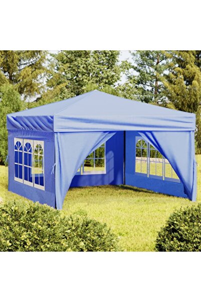 Concept Cort pliabil pentru petrecere, pereți laterali, albastru, 3x3 m