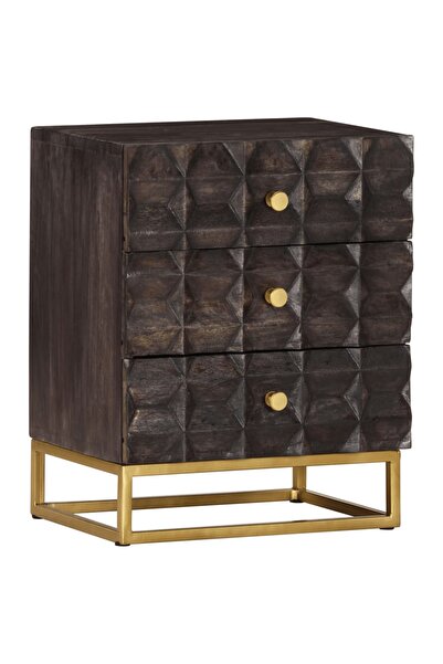 Concept Noptieră, 40x30x50 cm, negru, lemn masiv de mango