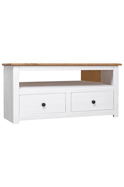 Concept Comodă TV de colț alb 93x49x49 cm lemn masiv pin gama Panama