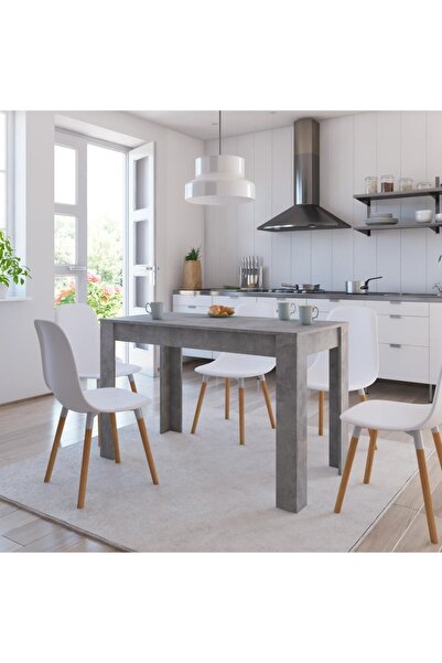 Concept Τραπέζι κουζίνας, γκρι χρώματος τσιμέντου, 120 x 60 x 76 cm, μοριοσανίδα