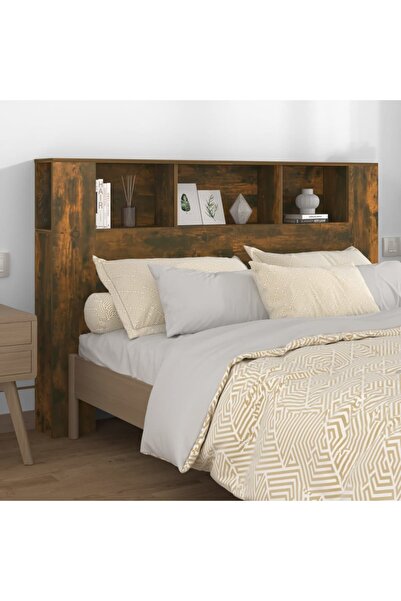 Concept Κεφαλάρι με ντουλάπα, καπνιστή δρυς, 160x18,5x104,5 εκ.