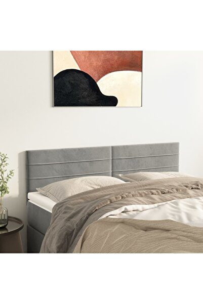 Concept Κομοδίνα, 2 τεμ., ανοιχτό γκρι, 72x5x78/88 cm, Βελούδο