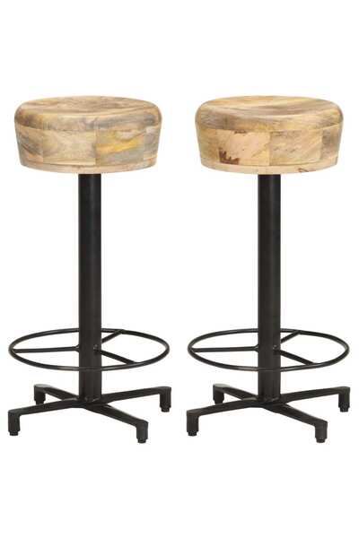 Concept Σκαμπό μπαρ, 2 τεμ., 66 cm, μασίφ ξύλο μάνγκο