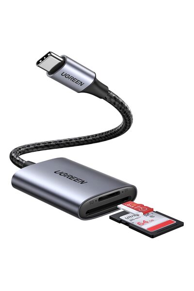 Ugreen USB C Kart Okuyucu SD/ TF Kart Okuyucu Thunderbolt 3 Harici Bellek Kar...