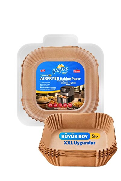 PAPRO Airfryer Pişirme Kağıdı, Fritöz Yağlı Kağıdı, Yanmaz Kağıt XXL Uyumlu 5...